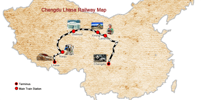 CHENGDU -LHASA MAP 
